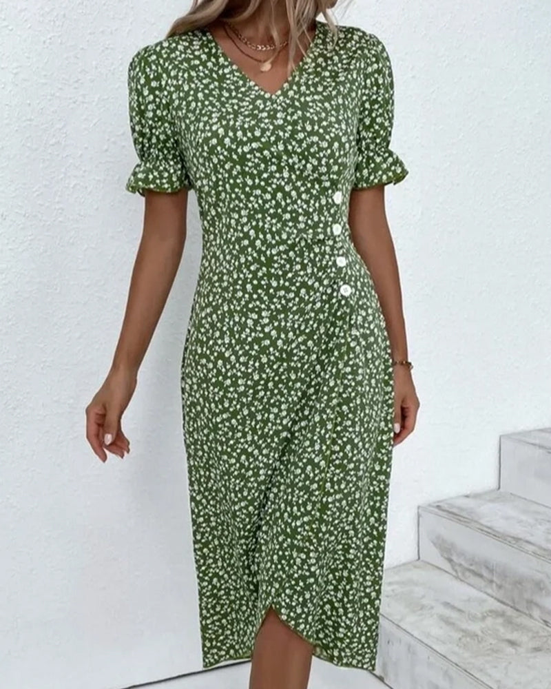THARAH | Midikleid mit Blumenmuster