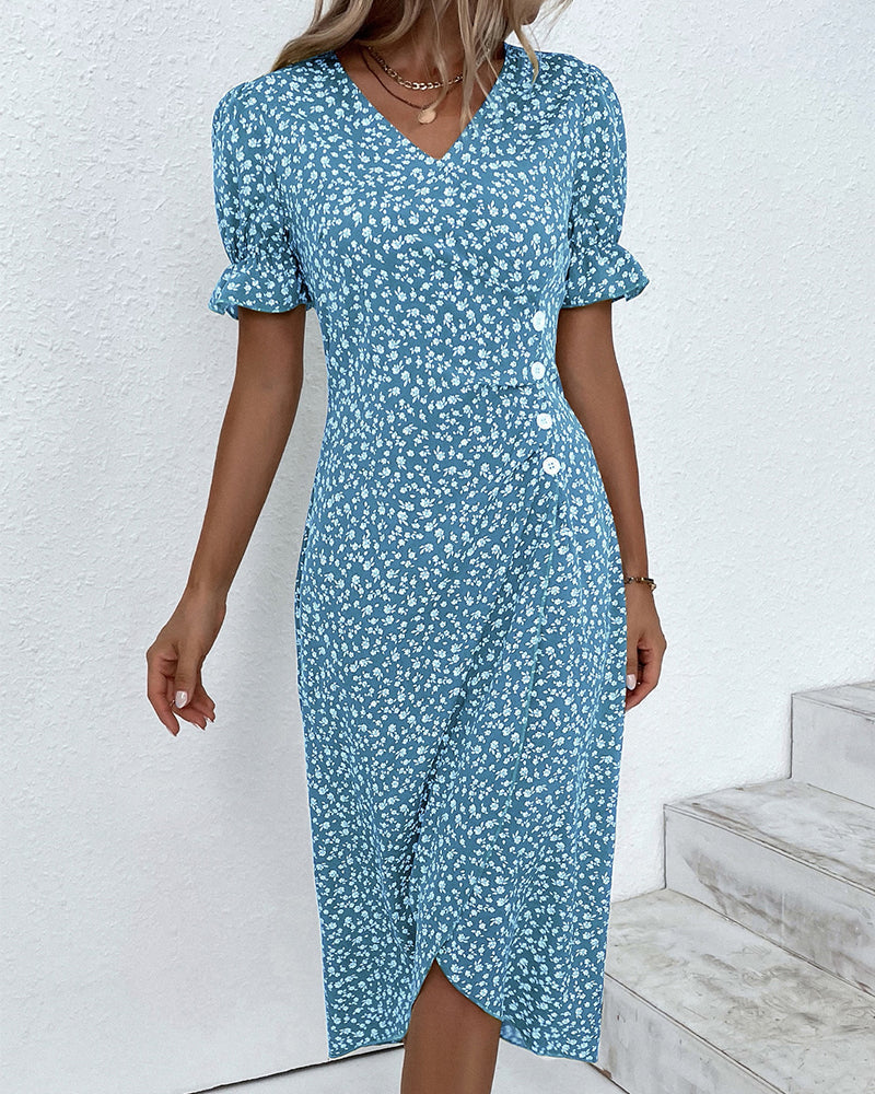 THARAH | Midikleid mit Blumenmuster