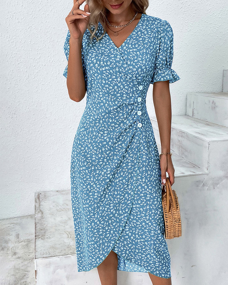 THARAH | Midikleid mit Blumenmuster