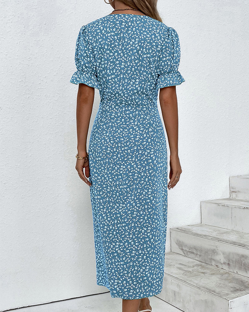 THARAH | Midikleid mit Blumenmuster