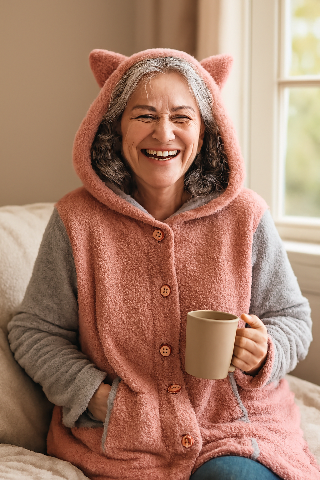 Olivia | Gemütlicher Kapuzenpullover mit Katzenohren – Eleganter Komfort für Herbst & Winter