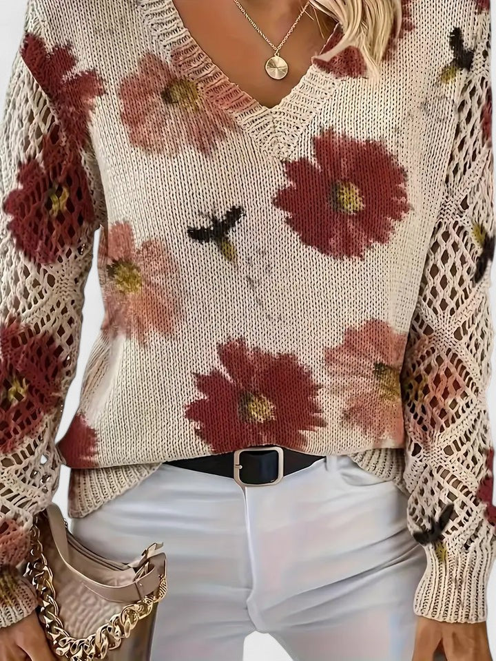Aurelia – Eleganter Floral-Pullover