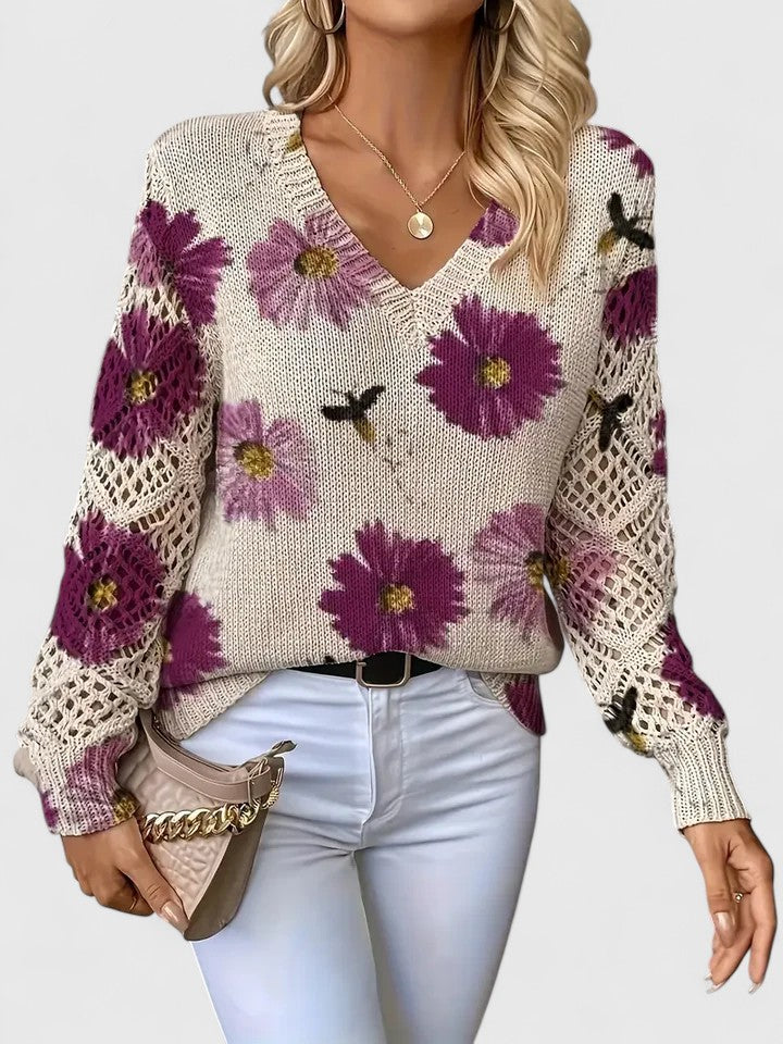 Aurelia – Eleganter Floral-Pullover