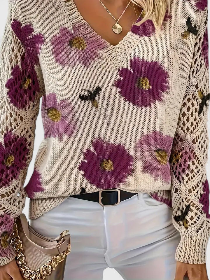Aurelia – Eleganter Floral-Pullover