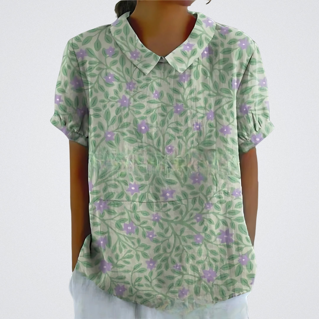 Lina | Bluse aus floralem Leinen
