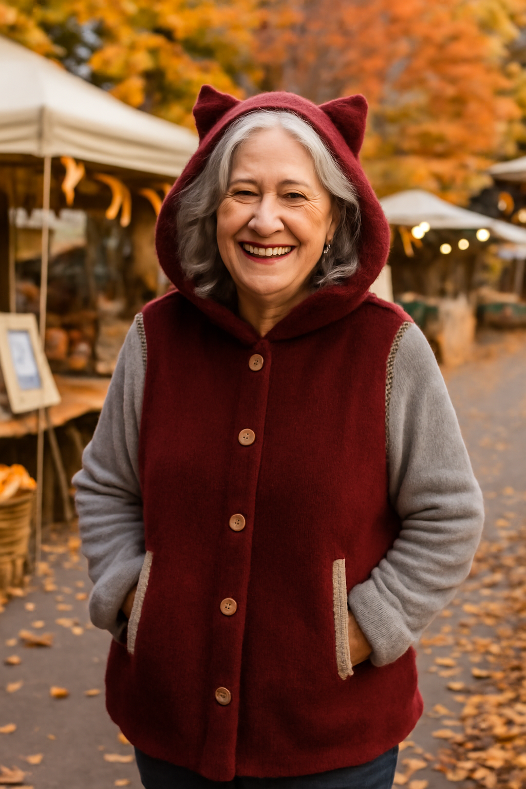 Olivia | Gemütlicher Kapuzenpullover mit Katzenohren – Eleganter Komfort für Herbst & Winter