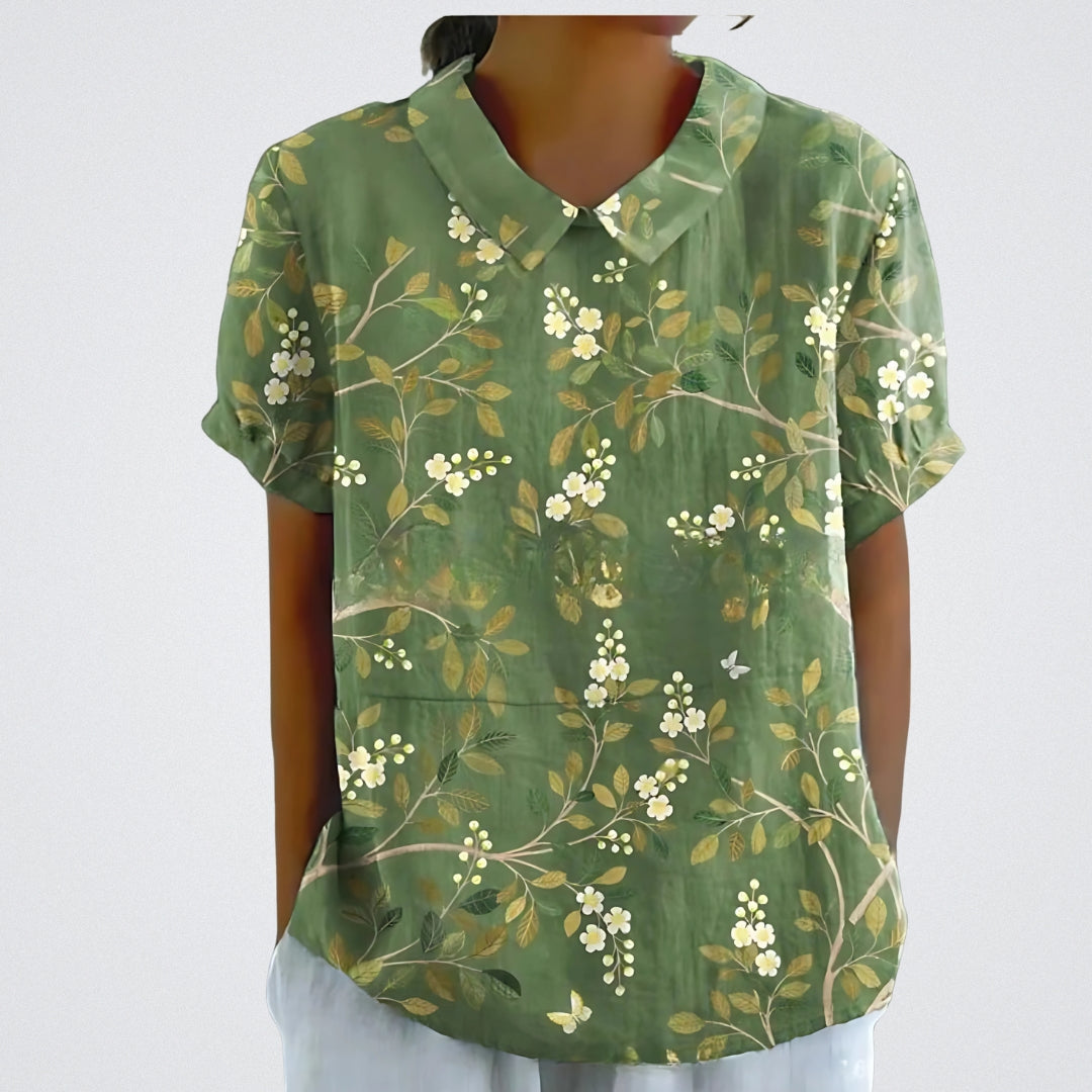 Lina | Bluse aus floralem Leinen