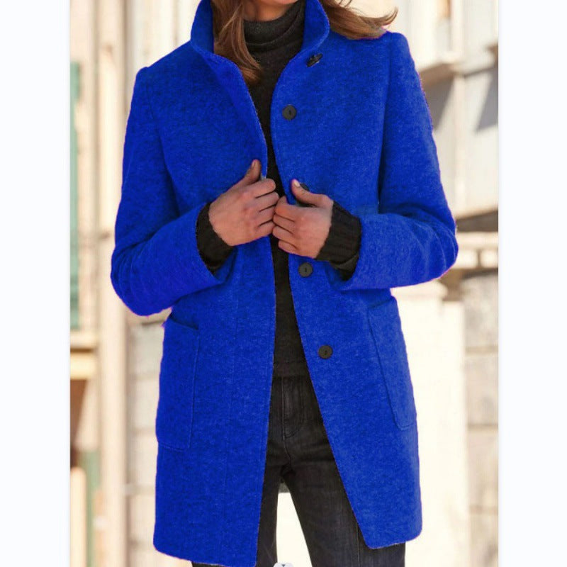 Autumn™ – Retro-Damen-Windjacke mit Knöpfen und Stehkragen