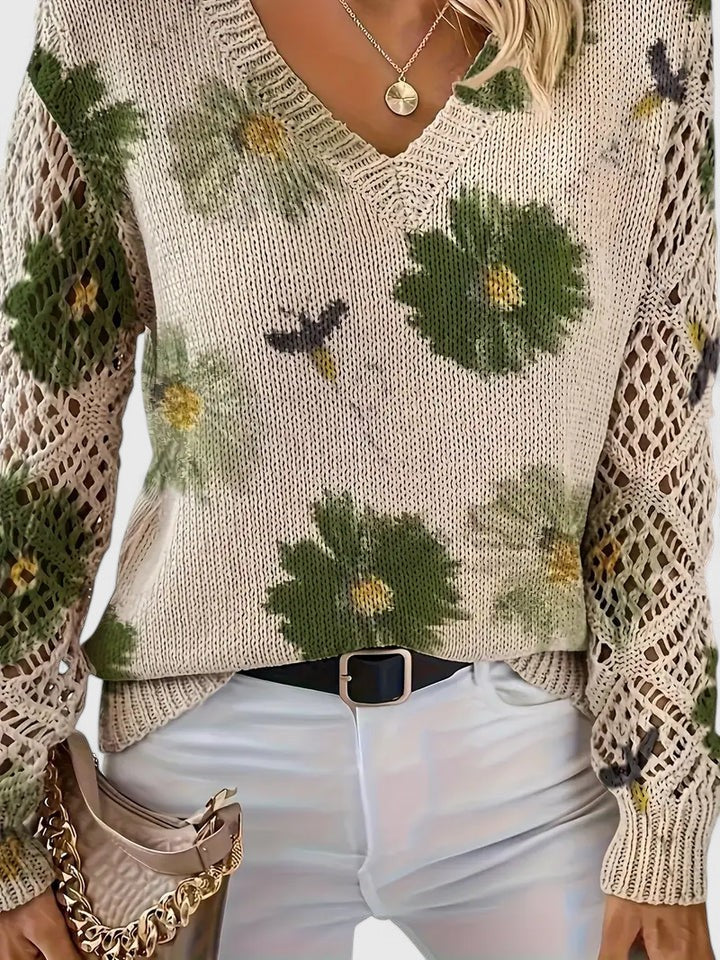 Aurelia – Eleganter Floral-Pullover