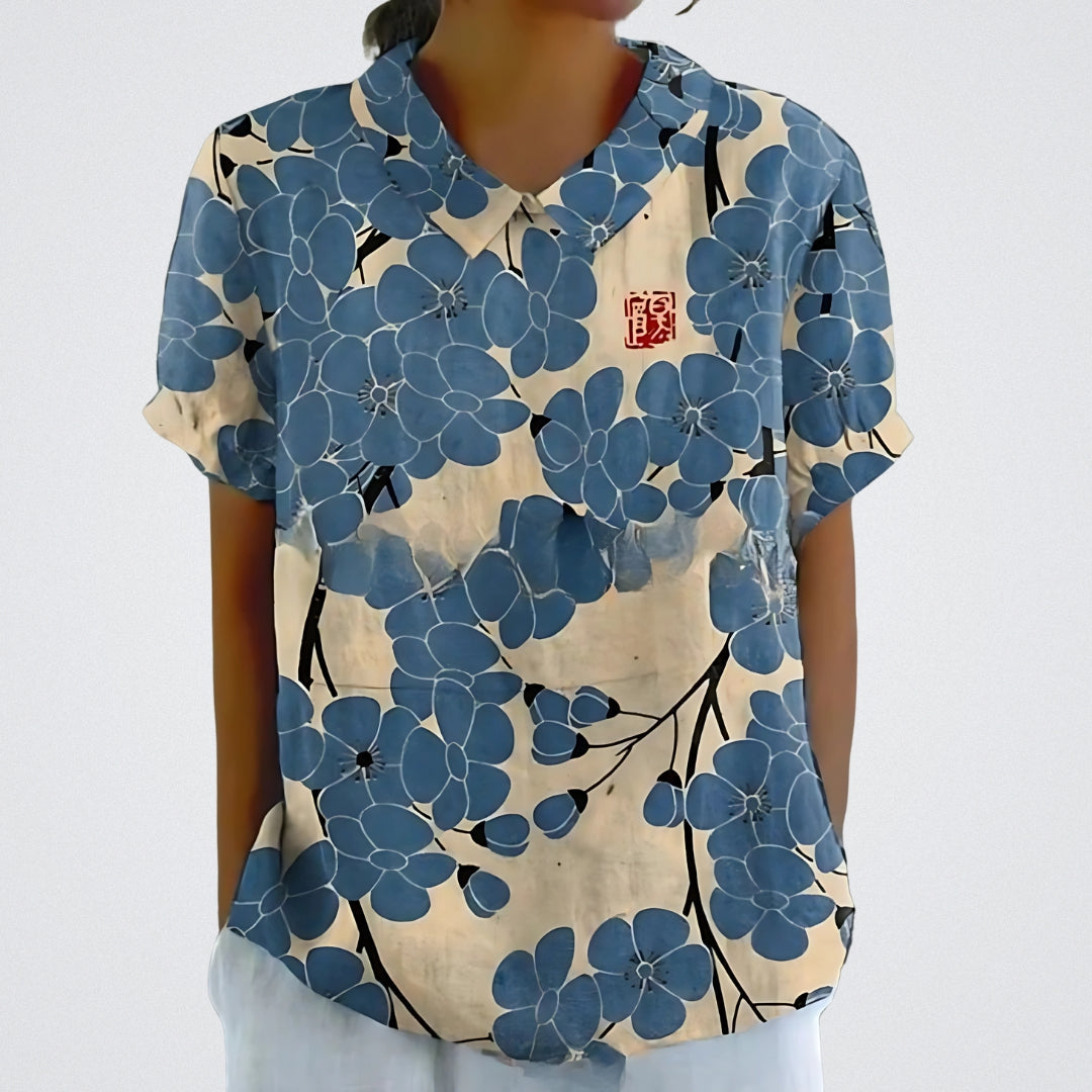 Lina | Bluse aus floralem Leinen