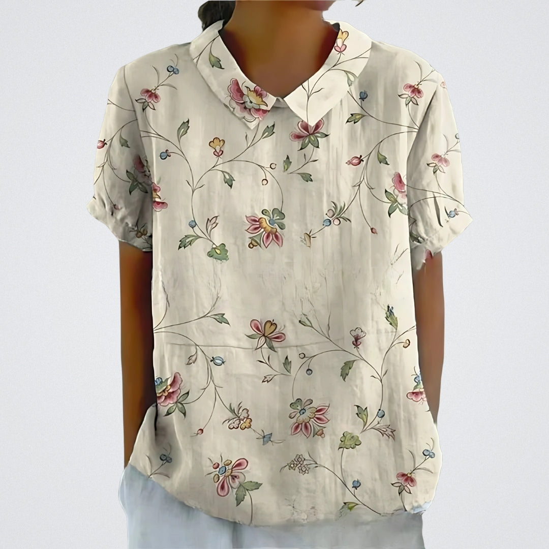 Lina | Bluse aus floralem Leinen