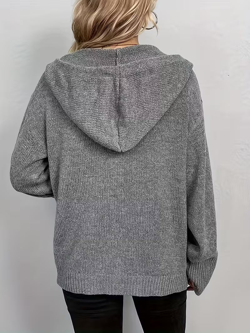Karalina™ | Strickcardigan mit Zopfmuster und Knopfleiste