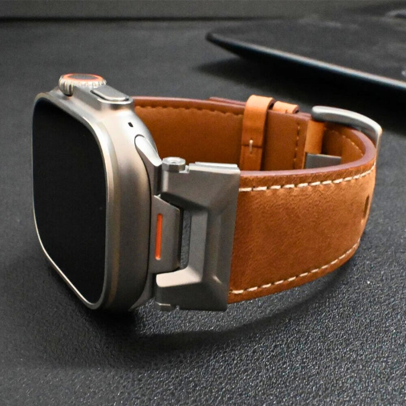 Titanium Echtleder Apple Watch Armband
