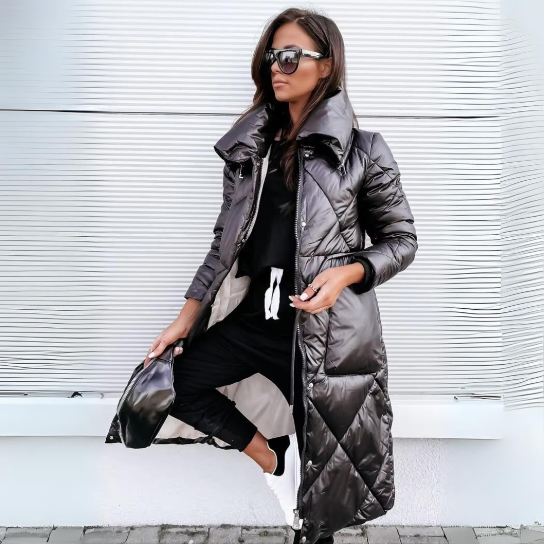 Nicole | Langer, gesteppter Baumwollmantel