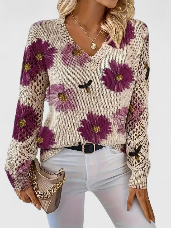 Aurelia – Eleganter Floral-Pullover