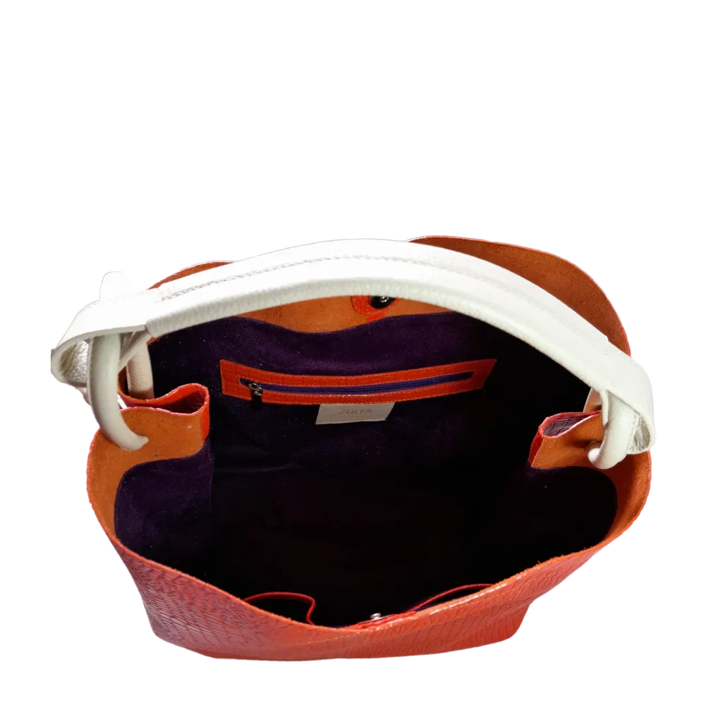 Aubrey Reptil Orange Damen Lederhandtasche