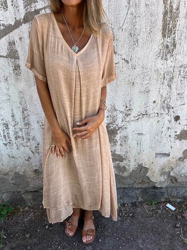 HILDBURG I BEQUEMES MIDIKLEID MIT V-AUSSCHNITT