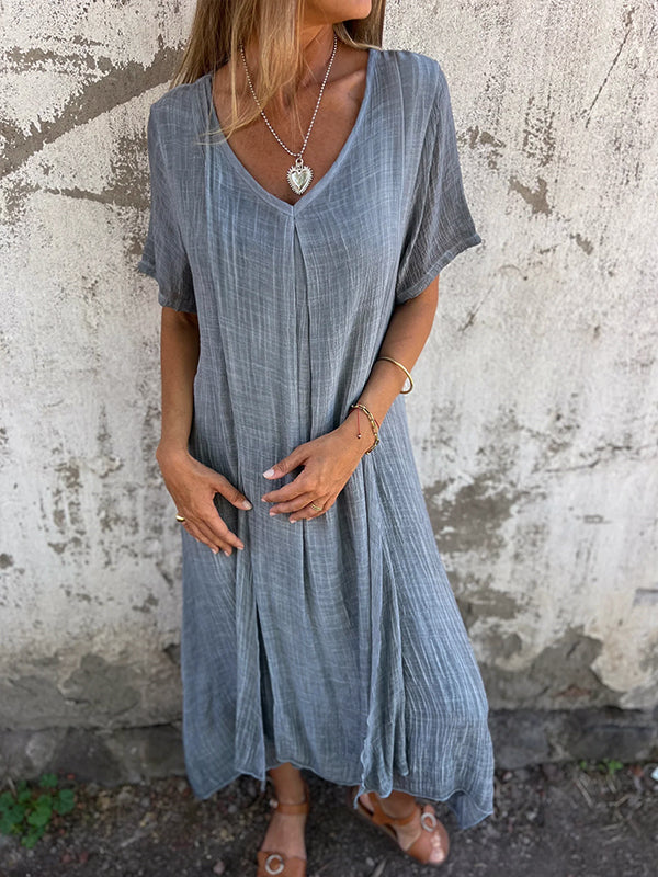 HILDBURG I BEQUEMES MIDIKLEID MIT V-AUSSCHNITT