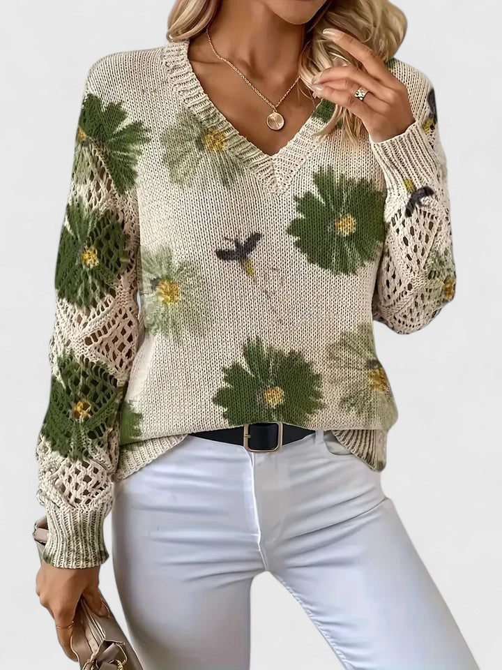 Aurelia – Eleganter Floral-Pullover