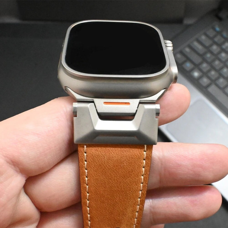 Titanium Echtleder Apple Watch Armband