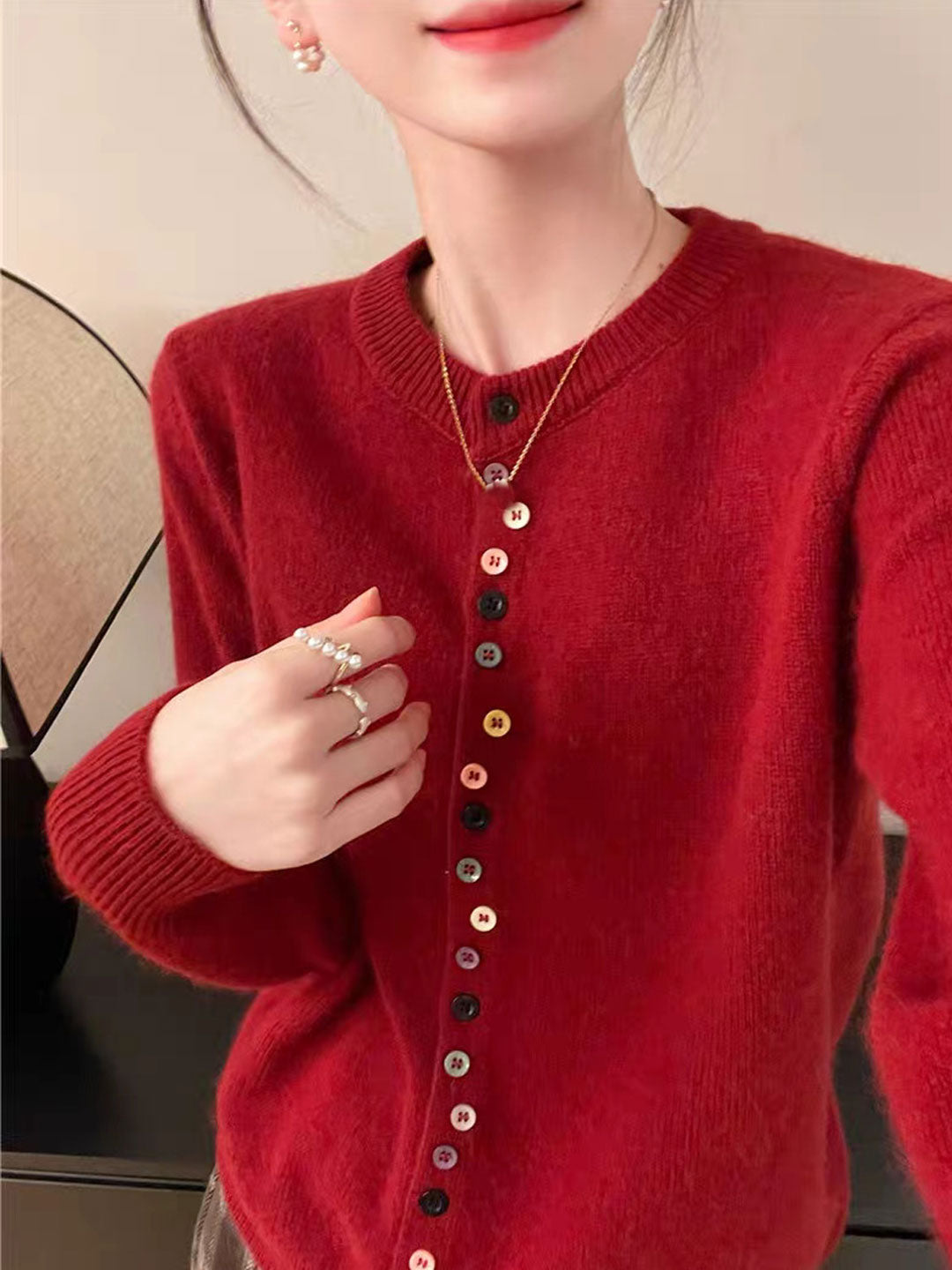 AALIYAH™ | Eleganter Strickcardigan mit Knopfleiste