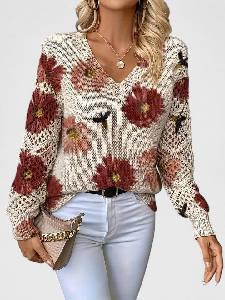 Aurelia – Eleganter Floral-Pullover