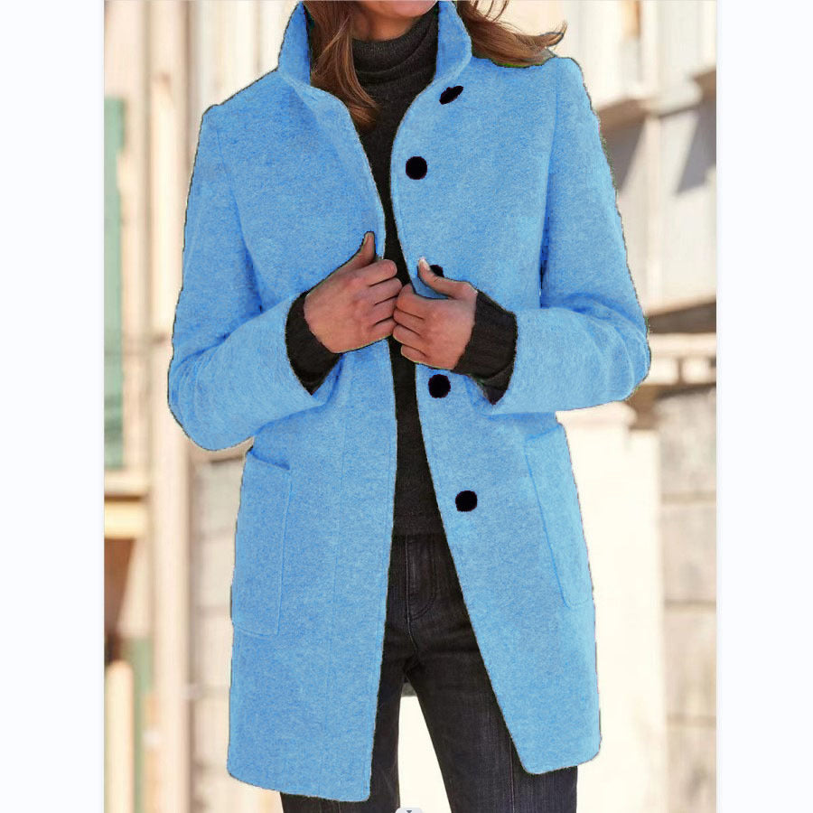 Autumn™ – Retro-Damen-Windjacke mit Knöpfen und Stehkragen