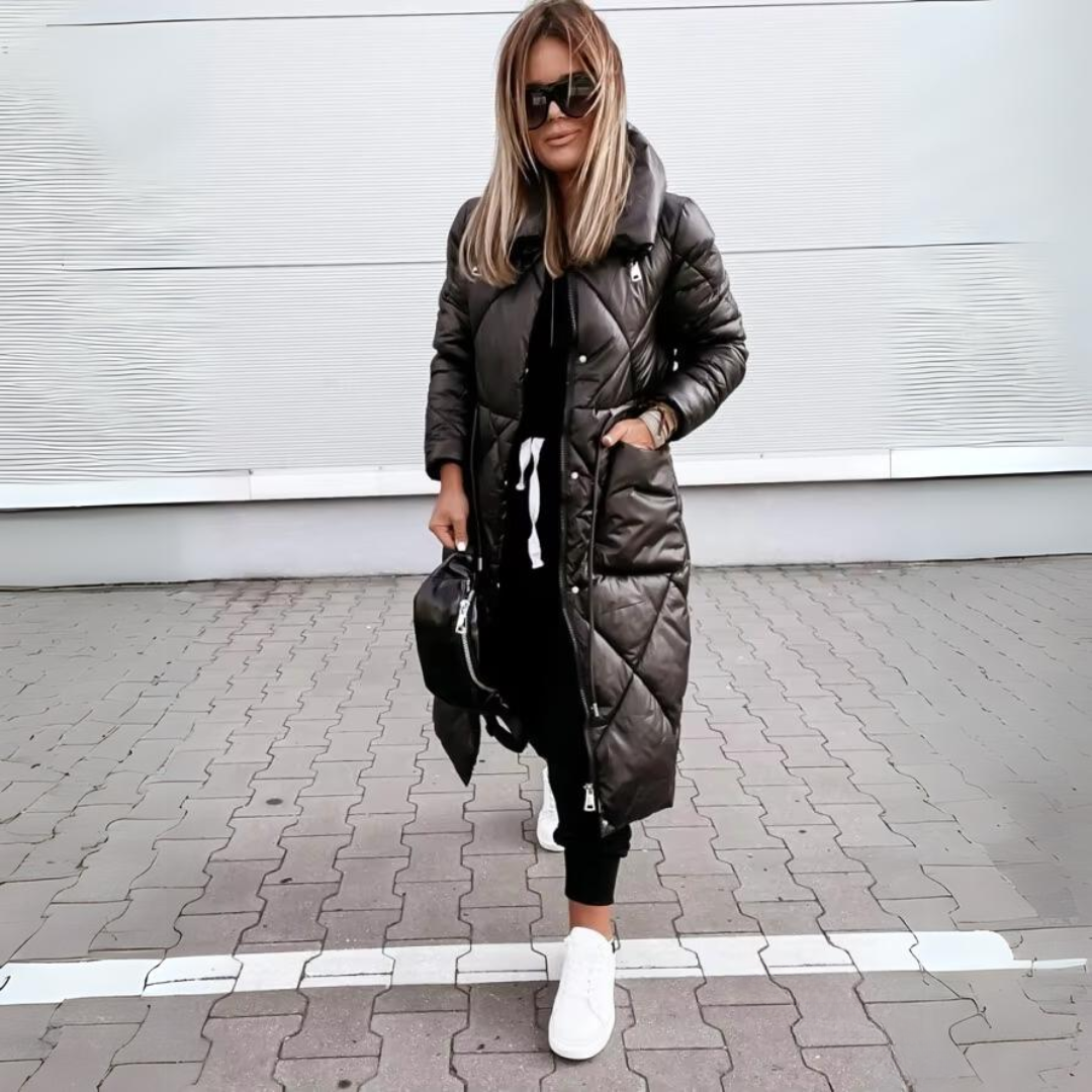 Nicole | Langer, gesteppter Baumwollmantel