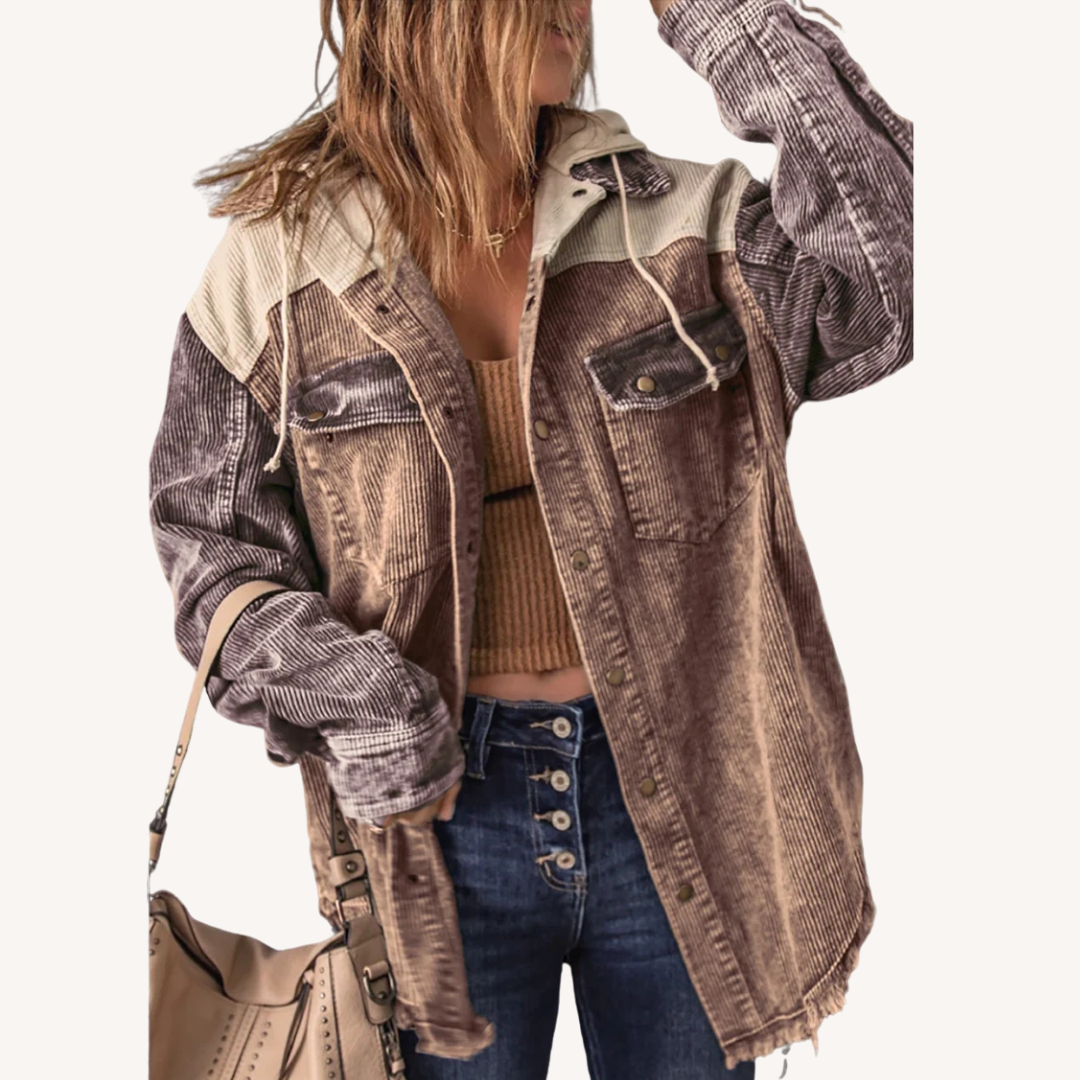Nelli | Retro Kapuzenstrickjacke