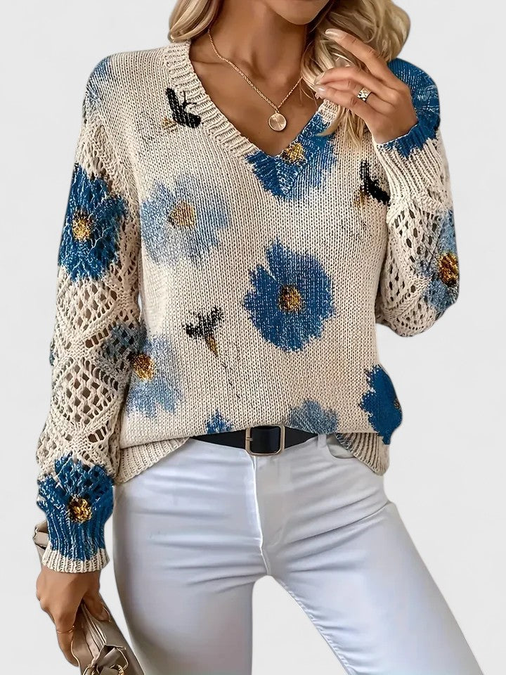 Aurelia – Eleganter Floral-Pullover