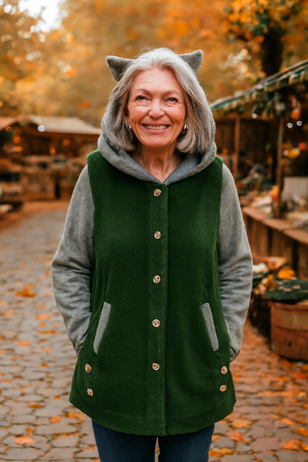 Olivia | Gemütlicher Kapuzenpullover mit Katzenohren – Eleganter Komfort für Herbst & Winter