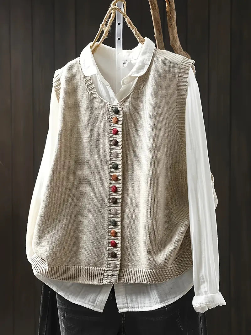 Ditte | Stilvolle Lässige Strickweste