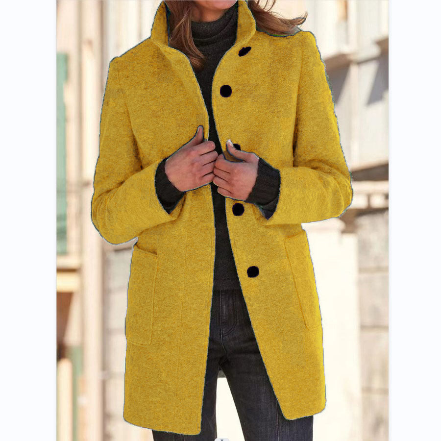 Autumn™ – Retro-Damen-Windjacke mit Knöpfen und Stehkragen