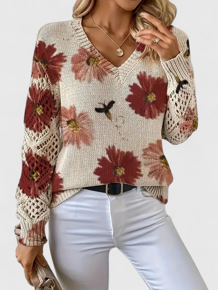 Aurelia – Eleganter Floral-Pullover