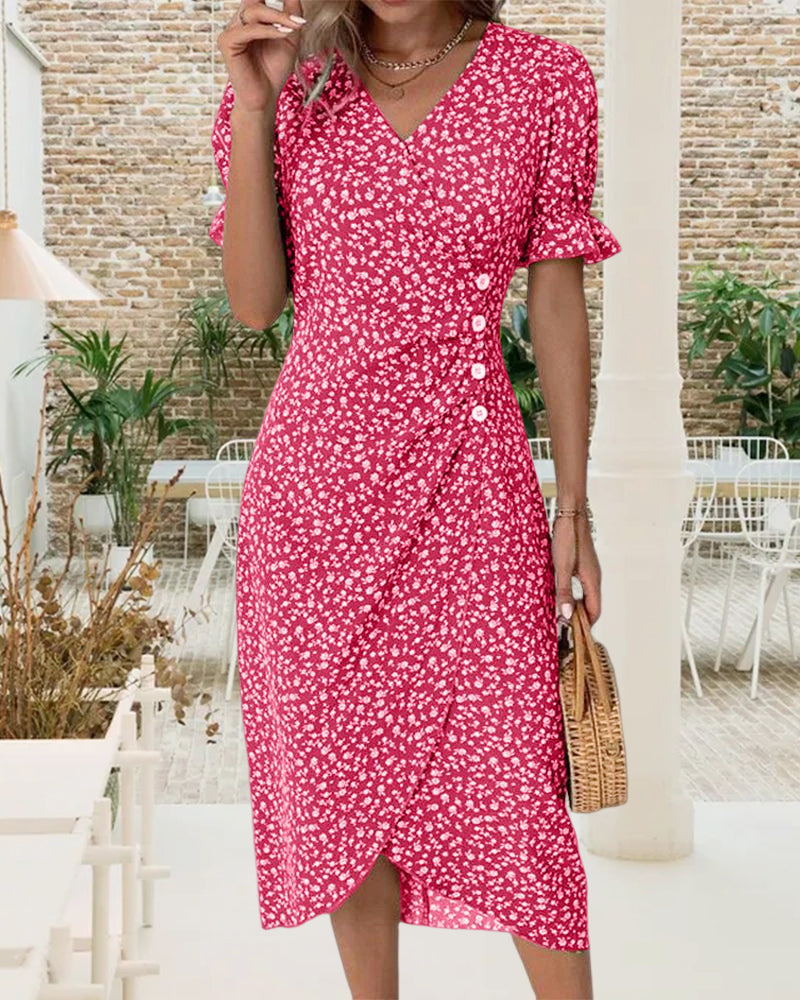 THARAH | Midikleid mit Blumenmuster