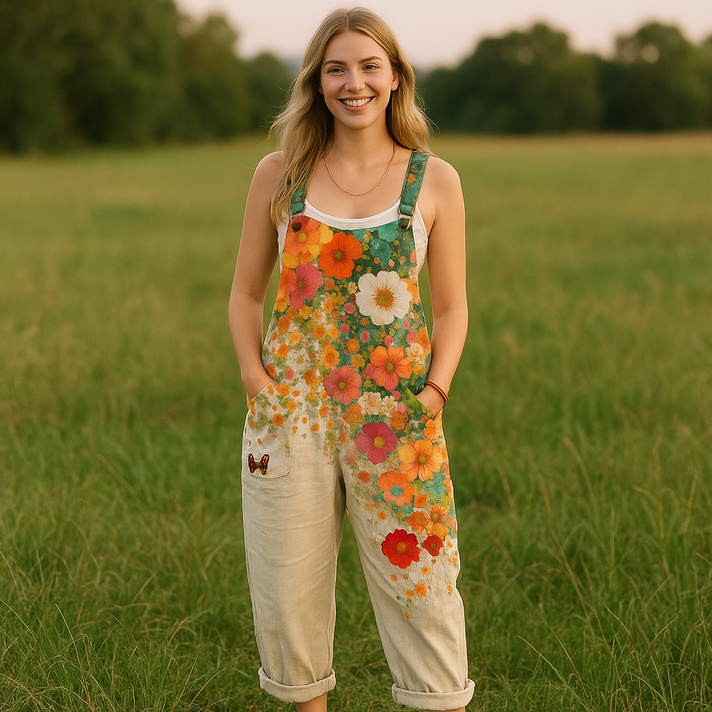 Vintage Floral Jumpsuit Damen - Müheloser Stil & Ganztägiger Komfort