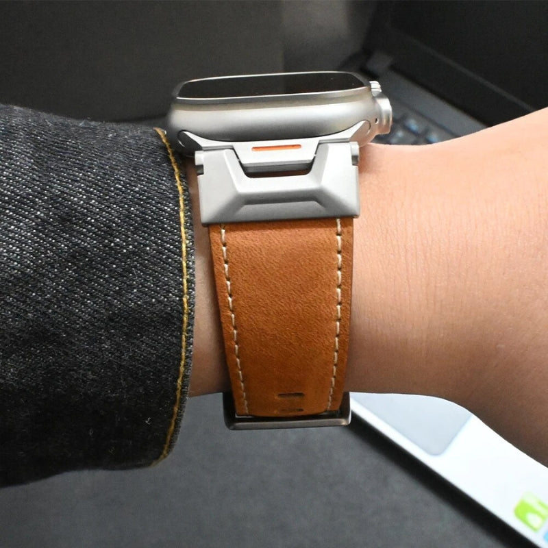 Titanium Echtleder Apple Watch Armband