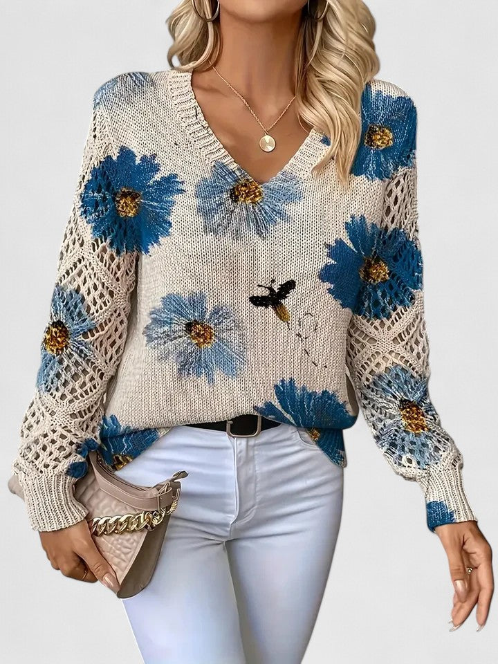 Aurelia – Eleganter Floral-Pullover