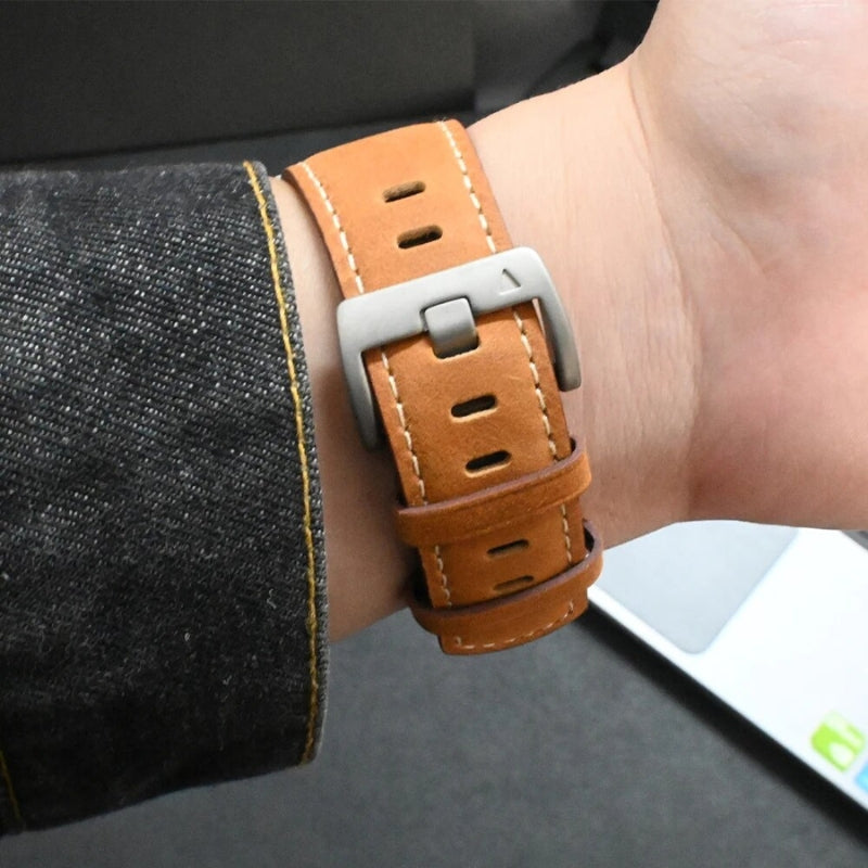 Titanium Echtleder Apple Watch Armband