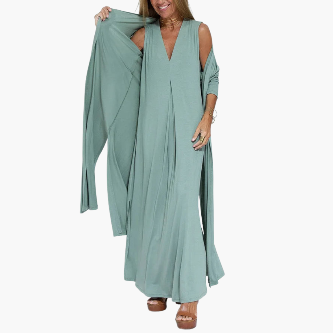 Brooklyn | Bequemes Luxuskleid mit Cardigan