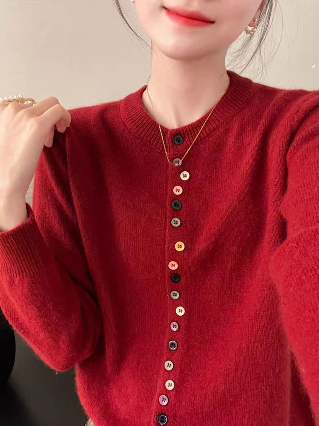 AALIYAH™ | Eleganter Strickcardigan mit Knopfleiste