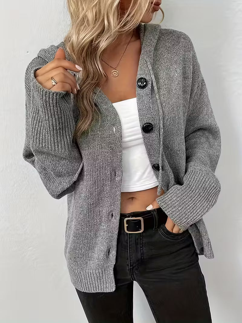 Karalina™ | Strickcardigan mit Zopfmuster und Knopfleiste