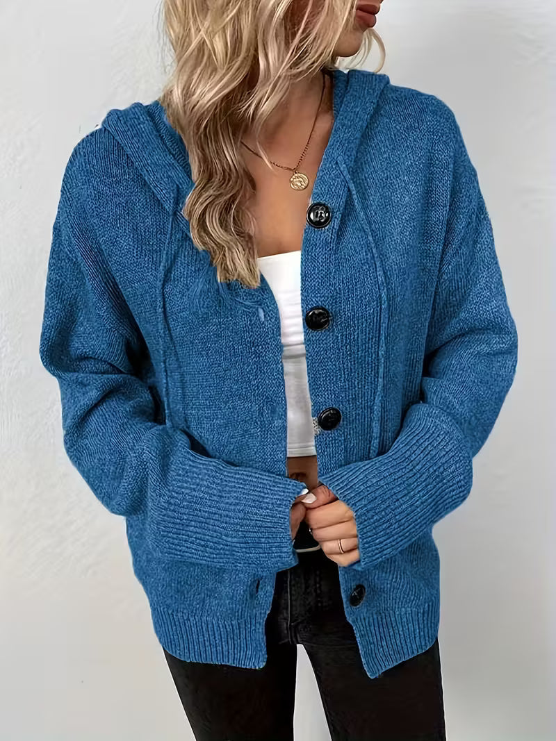 Karalina™ | Strickcardigan mit Zopfmuster und Knopfleiste