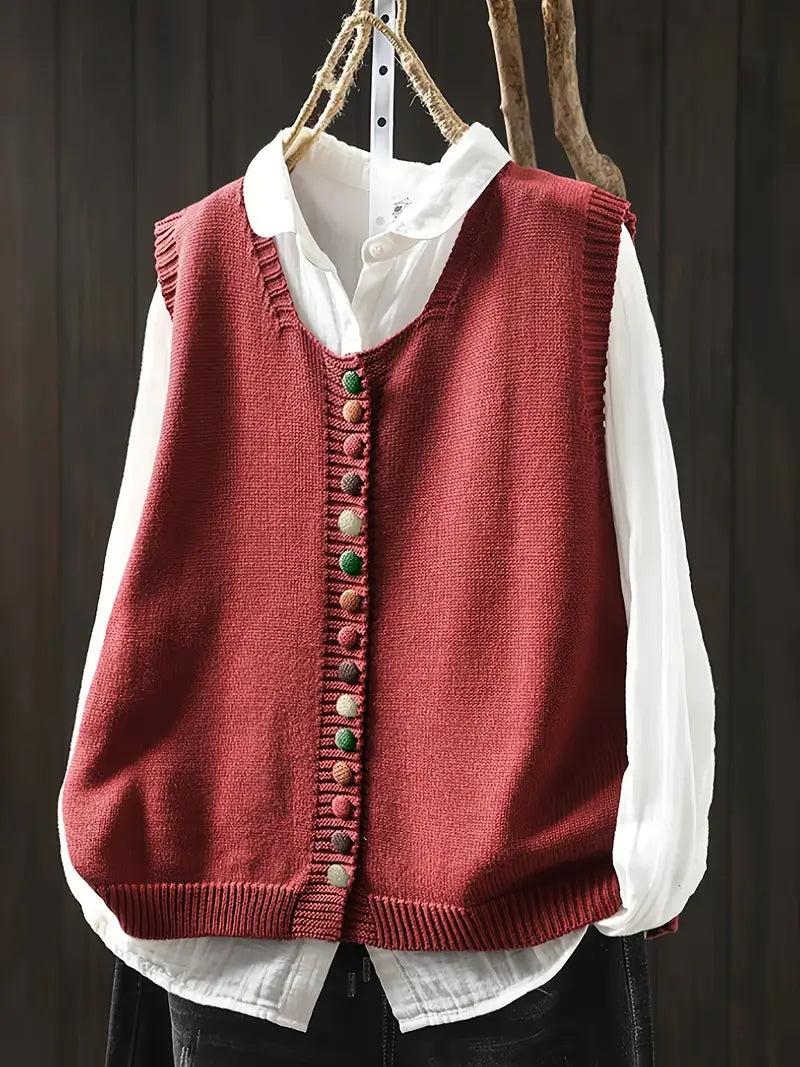 Ditte | Stilvolle Lässige Strickweste