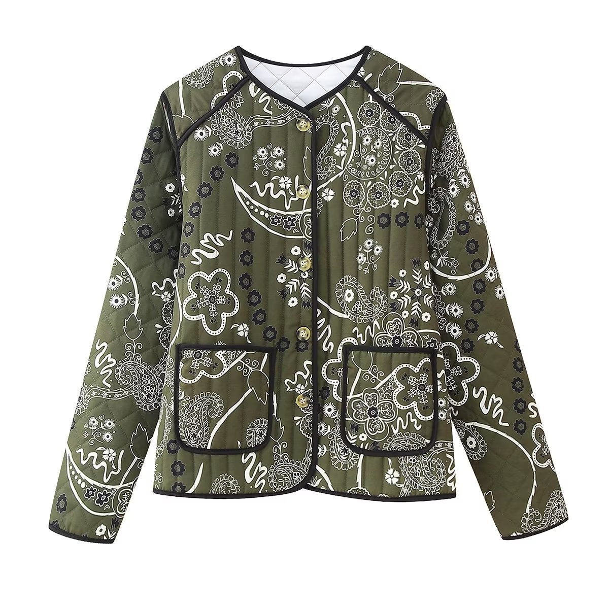 Luna™ - Vintage Floral Gequilteter Baumwollmantel