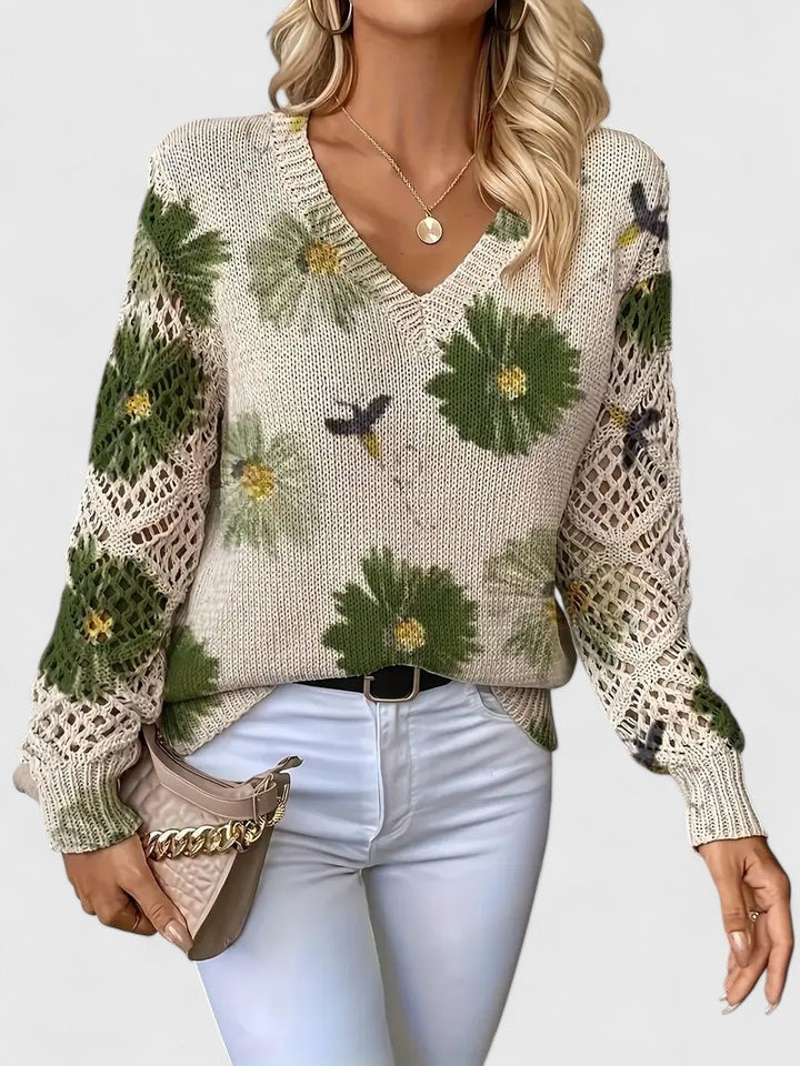 Aurelia – Eleganter Floral-Pullover