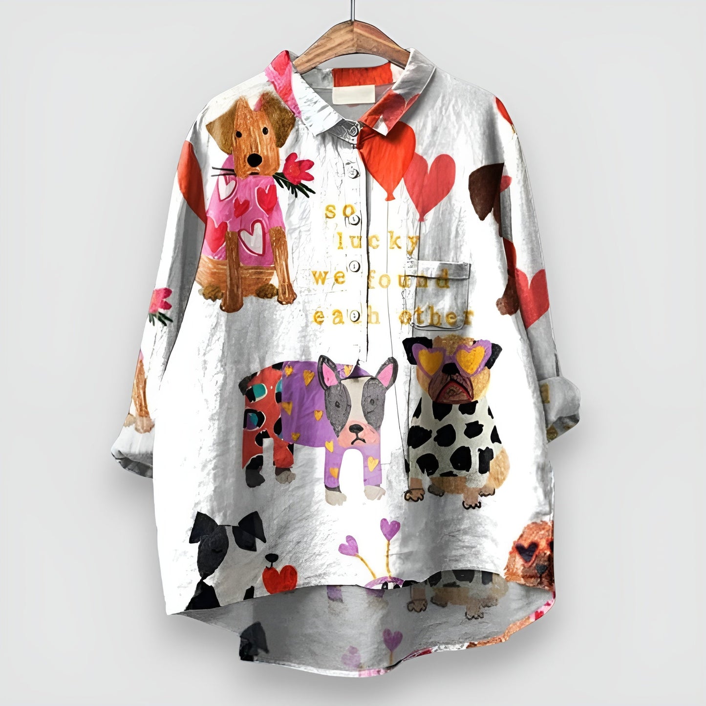 Geraldine™ | Damenhemd mit Hundemotiv