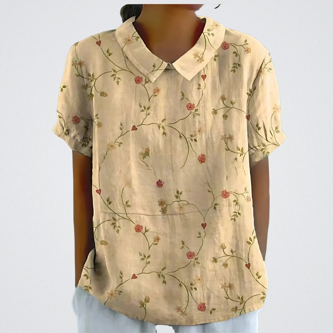 Lina | Bluse aus floralem Leinen