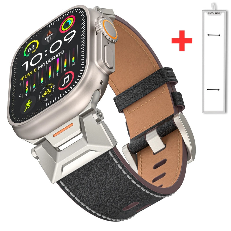 Titanium Echtleder Apple Watch Armband