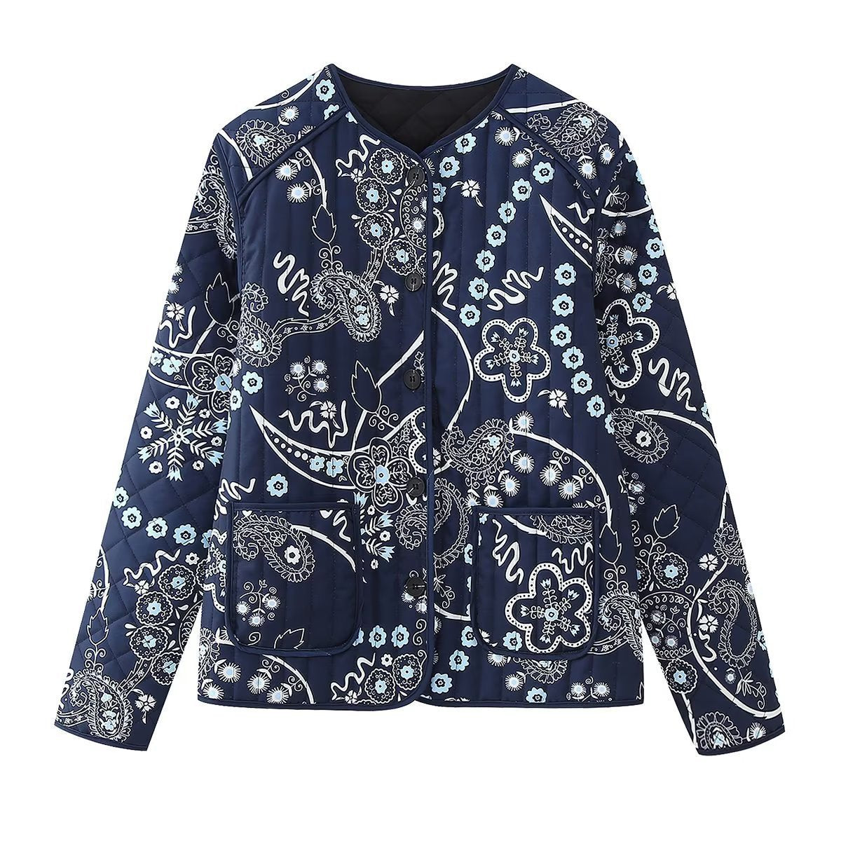 Luna™ - Vintage Floral Gequilteter Baumwollmantel